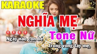 Karaoke Nghĩa Mẹ Tone Nữ Nhạc Sống | Trọng Hiếu