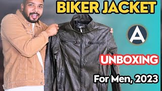 🔥🔥 Biker Leather Jacket for men 2023 | UNBOXING \u0026 REVIEW | Genuine Leather Jacket Online Under 2000.