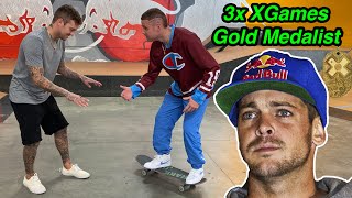 The Professor Learns Skating from Ryan Sheckler (3x's X-Game Winner)