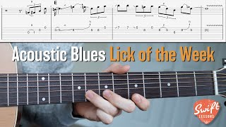 Classic Acoustic Blues Lick in Emaj - Guitar Lesson w/ Tabs!