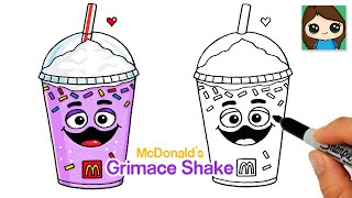 How to Draw McDonald's Grimace Shake | Cute Drink