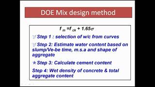 DOE Method  of concrete Mix Design