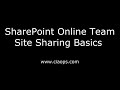 SharePoint Online Team Site Sharing Basics