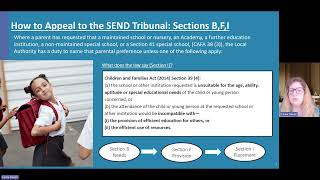 Appealing the contents of Sections B, F, &I of an EHCP to the SEND Tribunal SEND35 form tutorial