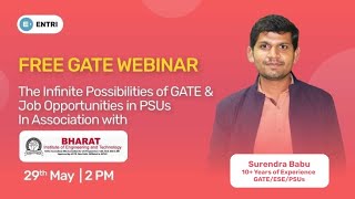 GATE Webinar│GATE యొక్క అనంతమైన అవకాశాలు మరియు PSUలో ఉద్యోగ అవకాశాలు│ENTRI App