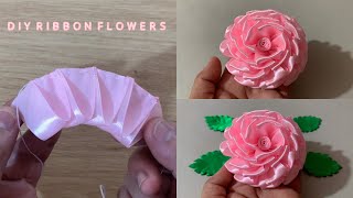 DIY Satin Ribbon Rose flowers | How to make ribbon rose | Ribbon decoration ideas | Ribbon Flower