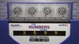 Midday Numbers Game Drawing: Thursday, December 31, 2015