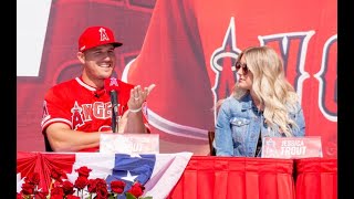 Mike Trout celebrates new $430M contract (Angels)