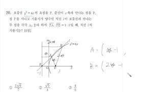 2012년시행 6월 평가원 모의고사 가형 20번