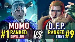 T8 🔥 MOMO (#1 Ranked Devil Jin) vs D.F.P. (#9 Ranked Steve) 🔥 Tekken 8 High Level Gameplay