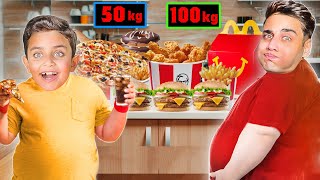 تحدي زيادة الوزن🍔🍟(جهاد VS أحمد)..صرنا 100 كيلو😭