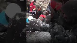 Rescue teams save people from under the rubble after Turkey earthquake