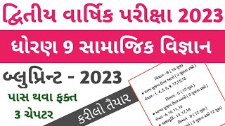 ધોરણ 9 સામાજિક વિજ્ઞાન બ્લુપ્રિન્ટ દ્વિતીય પરીક્ષા 2023 | std 9 samajik vigyan blueprint second exam