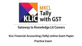 KLic Financial Accounting (Tally) online Exam Paper.