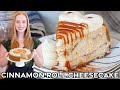 Cinnamon Roll Cheesecake w/ Caramel & Cream Cheese Frosting