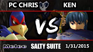 VGBC's Salty Suite - PC Chris (Fox, Falco) Vs. Liquid Ken (Marth) SSBM - Super Smash Bros. Melee