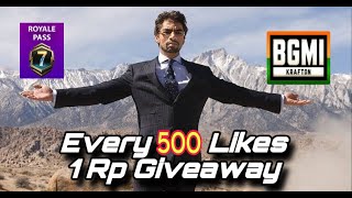 BGMI FREE ROYAL PASS GIVEWAY FOR 500TH LIKE