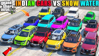 GTA 5 : TOP INDIAN CARS VS SNOW WATER OFFROADING CHALLENGE WITH LOHITECH G29 IN 2025 OMG!