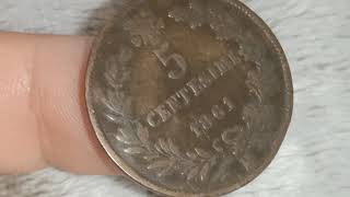 5 Centesimi 1861  old coins Victor Emmanuel II KING of Italy review | Vittorio Emanuele II