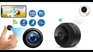 Mini WiFi Camera HD 1080p Home Small Cams Wireless With Cell Phone App | Black | OU6027