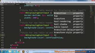 3. JAVASCRIPT CSS HTML TUTORIAL - How To Create Html Table With Rows Columns And Cell Data