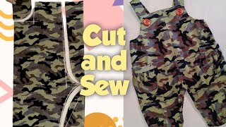 DIY Boy Jumpsuit cutting and stitching video Sewing tutorial for making a baby or toddler jumpsuit