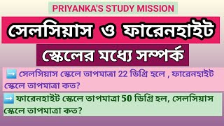 সেলসিয়াস ও ফারেনহাইট স্কেলের মধ্যে সম্পর্ক | সেলসিয়াস ও ফারেনহাইট স্কেলের অঙ্ক