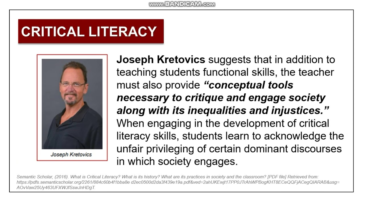 History And Theory Of Critical Literacy - YouTube