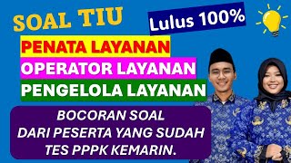 KISI-KISI SOAL TIU PPPK TEKNIS 2024 SESUAI MENPAN RB TAHUN 2024