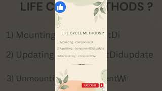 Lifecycle Methods in ReactJs #shorts #viral #interview #reactjstutorial #reactjs