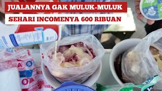 SEHARI UNTUNG 600 RIBUAN | JUALAN SANTAI ES TELER & ES CAMPUR #indonesianstreetfood