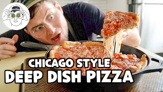 How to Make Deep Dish Pizza in a Cast Iron Pan (Chicago Style)