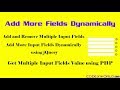 Add Remove Input Fields Dynamically using jQuery