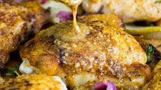 Baked Chicken Thighs with Maple Dijon Sauce
