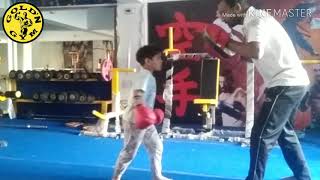 5 year old child learn karate kick Boxing in GOLD'N GYM