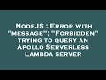 NodeJS : Error with 
