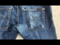 dry denim raw denim nudie jeans thin finn dry heavy selvedge hardcore damaged jeans