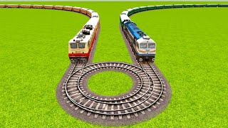 HIGHEST SPEED TRAINS VS 360° DIGREE CIRCULAR RAILWAY TRACKS|⭕ Train simulator|RailWorks 2024|