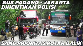 Gawat Boss 😱 Bus Padang Jakarta Distop Polisi, Kendaraan Prioritas Putar Balik di Sitinjau Lauik