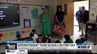 SCCPSS superintendent tours schools on first day back to class