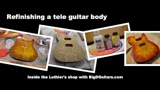 Brown and Yellow guitar refinish with whitewash on Port Orford Cedar - BigDGuitars