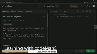 Learn Python | LeetCode Challenge - 242. Valid Anagram