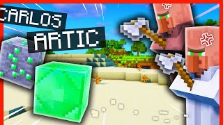 ↪️ ASÍ SERÍA MINECRAFT si fuéramos ESMERALDAS 💚 Visitamos un Poblado con ALDEANOS
