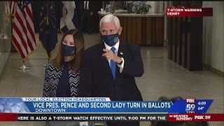 VP Mike Pence turns in absentee ballot