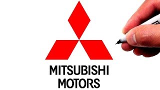 How to Draw the Mitsubishi Logo (Famous Car Logos)