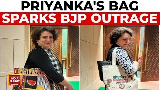 Priyanka Gandhi Vadra's Palestine Bag Sparks BJP Outrage, Parliament Showdown | India Today News