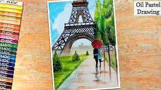 Eiffel Tower Painting | Easy Oil Pastel Drawing for Beginners- step by step | Satisfying Art | #213