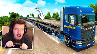 DIRIGI um caminhão com 9999999 RODAS! - Euro Truck Simulator 2!