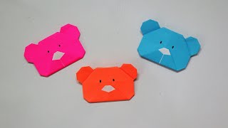 How to make paper bear face - teddy bear face with paper - bear face origami