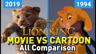 The Lion King SIMBA 2019 | Cartoon VS Movie